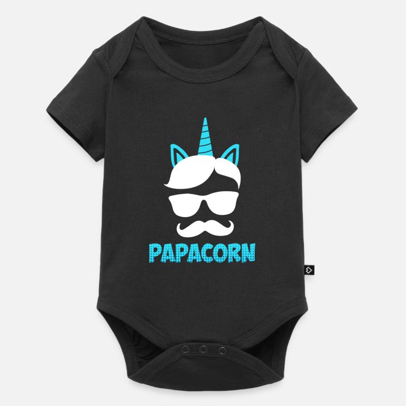 Papacorn Papa - Baby Premium Kurzarmbody - Schwarz