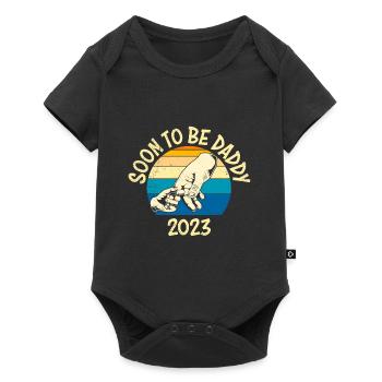 Bientôt papa 2023 papa - Body à manches courtes Premium Bébé - noir - Devant