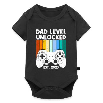 Dad Level unlocked father-to-be 2023 - Baby Premium short-sleeve bodysuit - black - Front