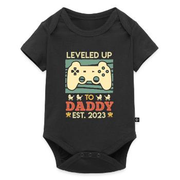 Leveled up to Daddy 2023 Expectant Dad 2023 - Baby Premium short-sleeve bodysuit - black - Front