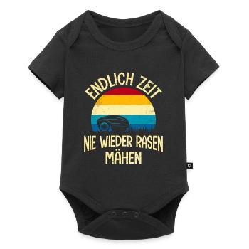 Nie mehr Rasen mähen Mähroboter Rasen mähen - Baby Premium Kurzarmbody - Schwarz - Vorne