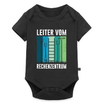 Leiter vom Rechenzentrum Gärner Garten IT - Baby Premium Kurzarmbody - Schwarz - Vorne