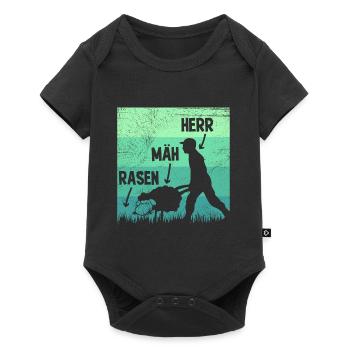 Rasen Mäh Herr Rasenmäher Rasen mähen Garten - Baby Premium Kurzarmbody - Schwarz - Vorne