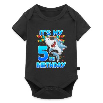 5 years boy 5th birthday son nephew - Baby Premium short-sleeve bodysuit - black - Front