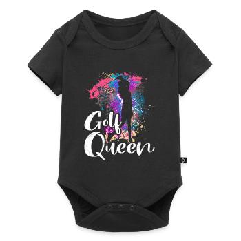 Golf Queen Golferin Golf Königin Golfer - Baby Premium Kurzarmbody - Schwarz - Vorne