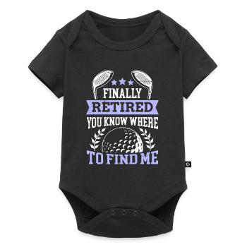 Pensioner Golf Pensioner Golfer retired - Baby Premium short-sleeve bodysuit - black - Front
