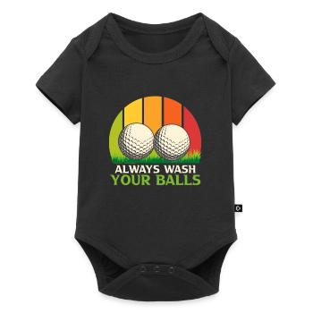 Always Wash your Balls Men's Golfer Golfers - Baby Premium short-sleeve bodysuit - black - Front