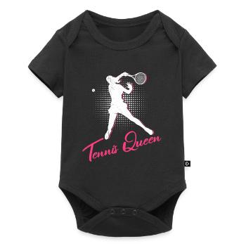 Tennis Königin Tennisspielerin Tennis Damen - Baby Premium Kurzarmbody - Schwarz - Vorne
