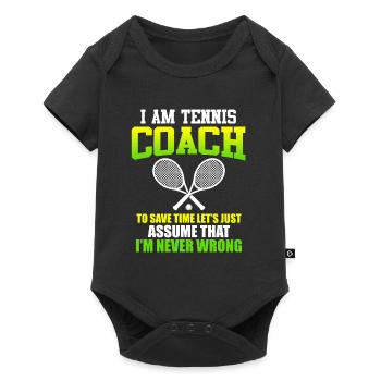 Je suis Entraîneur de Tennis Tennistrainer - Body à manches courtes Premium Bébé - noir - Devant