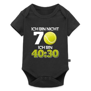 Tennisspieler 70 Jahre 70. Geburtstag 70 Jahre - Baby Premium Kurzarmbody - Schwarz - Vorne