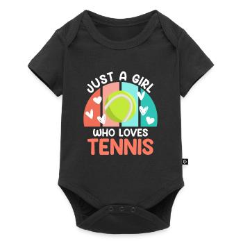 Juste une fille qui aime le tennis - Body à manches courtes Premium Bébé - noir - Devant