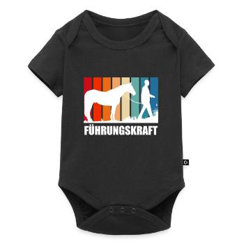 Pferde Fürhungskraft Reitsport - Baby Premium Kurzarmbody - Schwarz - Vorne
