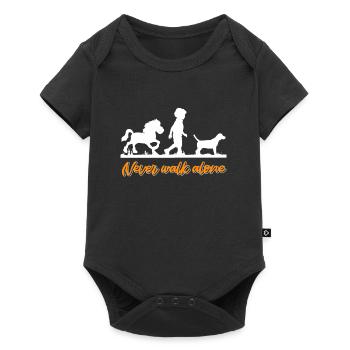 Pferd Hund Reiterin Pferde Mädchen - Baby Premium Kurzarmbody - Schwarz - Vorne