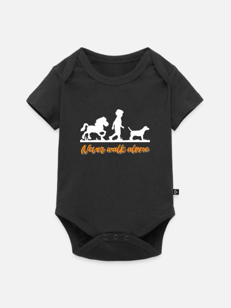 Pferd Hund Reiterin Pferde Mädchen - Baby Premium Kurzarmbody - Schwarz