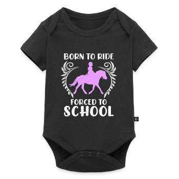 To ride Born to school Student - Baby Premium short-sleeve bodysuit - black - Front