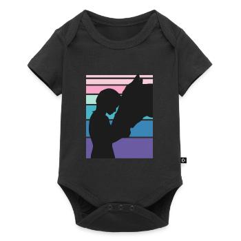Cavalier Cheval Amour Chevaux Filles Sport équestre - Body à manches courtes Premium Bébé - noir - Devant