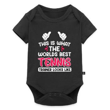 This is what the best tennis coach in the world looks like - Baby Premium short-sleeve bodysuit - black - Front