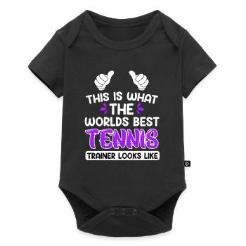 This is what the best tennis coach in the world looks like - Baby Premium short-sleeve bodysuit - black - Front
