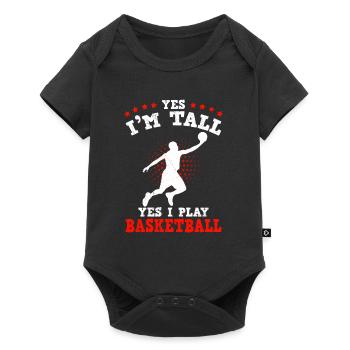 Ja ich bin groß Ja ich spiele Basketball - Baby Premium Kurzarmbody - Schwarz - Vorne