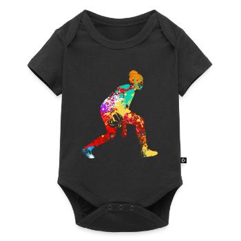 Joueuse de basket-ball de basket-ball féminin - Body à manches courtes Premium Bébé - noir - Devant
