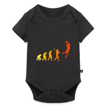 Basketballer Evolution Affe Basketball - Baby Premium Kurzarmbody - Schwarz - Vorne