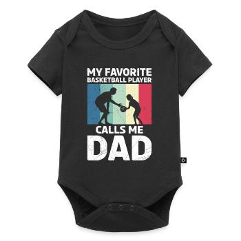 Basketballer Son Basketball Dad - Baby Premium short-sleeve bodysuit - black - Front
