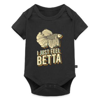 I just feel Betta Fisch Kampffische - Baby Premium Kurzarmbody - Schwarz - Vorne