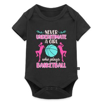 Never underestimate a female basketball player - Baby Premium short-sleeve bodysuit - black - Front