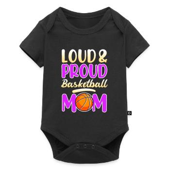 Proud Basketball Mom Basketball Mutter - Baby Premium Kurzarmbody - Schwarz - Vorne