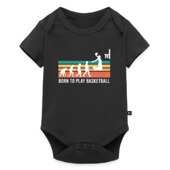 Né d’un joueur de basket-ball - Body à manches courtes Premium Bébé - noir - Devant