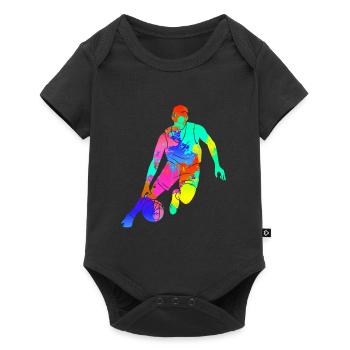 Joueur de basket-ball Silhouette Basketball Art - Body à manches courtes Premium Bébé - noir - Devant