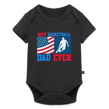 Best Basketball Dad ever Basketball Papa - Baby Premium short-sleeve bodysuit - black - Front