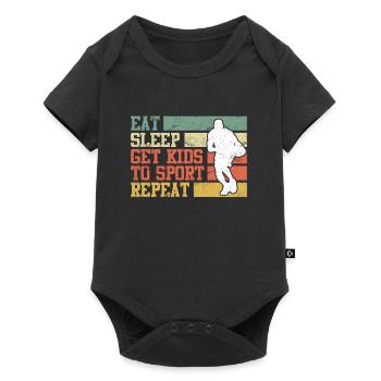 Eat Sleep get Kids to Sport repeat Basketball Papa - Baby Premium short-sleeve bodysuit - black - Front