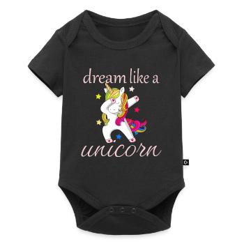 Dreams like a unicorn - Baby Premium short-sleeve bodysuit - black - Front