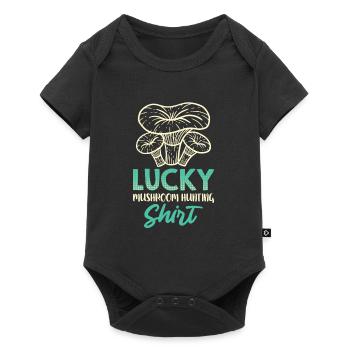 Lucky Mushroom Hunting Glückspilz - Baby Premium Kurzarmbody - Schwarz - Vorne