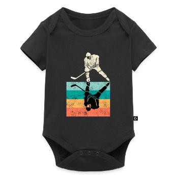 Joueurs de hockey sur glace vintage - Body à manches courtes Premium Bébé - noir - Devant