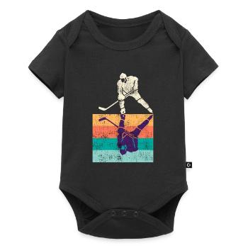Joueurs de hockey sur glace vintage - Body à manches courtes Premium Bébé - noir - Devant