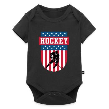 Joueurs de hockey sur glace hockey sur glace hockey usa - Body à manches courtes Premium Bébé - noir - Devant