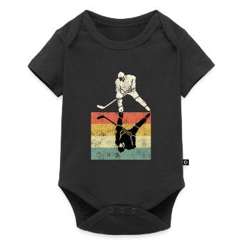 Joueurs de hockey sur glace vintage - Body à manches courtes Premium Bébé - noir - Devant