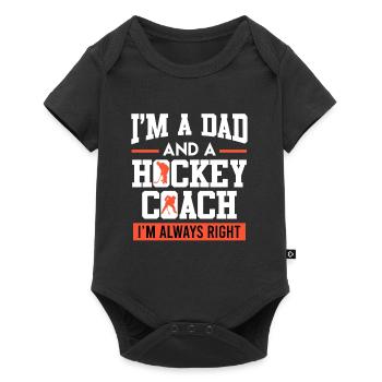 Dad and Hockey Coach Ice Hockey Dad - Baby Premium short-sleeve bodysuit - black - Front