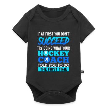 Listen to your hockey coach - Baby Premium short-sleeve bodysuit - black - Front