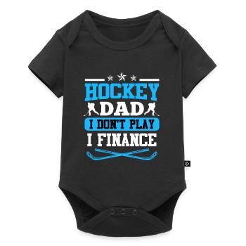 Dad of an ice hockey player I finance - Baby Premium short-sleeve bodysuit - black - Front