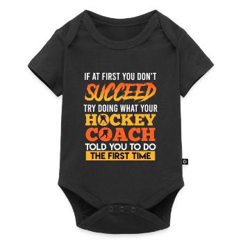 Listen to your hockey coach - Baby Premium short-sleeve bodysuit - black - Front