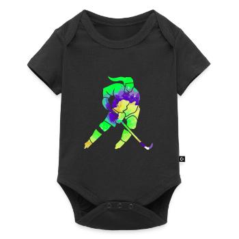 Joueuse de hockey sur glace - Body à manches courtes Premium Bébé - noir - Devant
