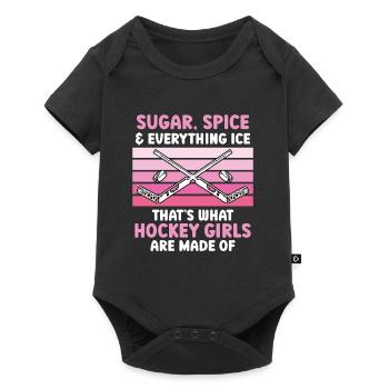 Sugar and Spice thats what Hockey Girls - Baby Premium short-sleeve bodysuit - black - Front