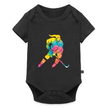 Joueuse de hockey sur glace - Body à manches courtes Premium Bébé - noir - Devant