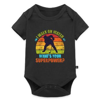 I laufe auf Wasser was ist deine Superpower? - Baby Premium Kurzarmbody - Schwarz - Vorne