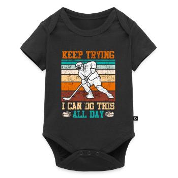 Keep trying I can do all this ice hockey - Baby Premium short-sleeve bodysuit - black - Front