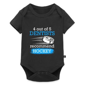 4 dentistes sur 5 recommandent le hockey - Body à manches courtes Premium Bébé - noir - Devant
