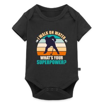 I laufe auf Wasser was ist deine Superpower? - Baby Premium Kurzarmbody - Schwarz - Vorne